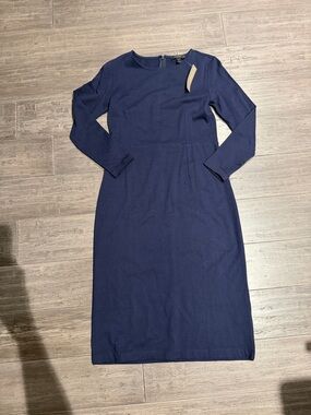 J. Crew Navy Long-Sleeve Sheath Dress